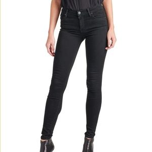 Hudson Nico Midrise Super Skinny Black Jeans 26